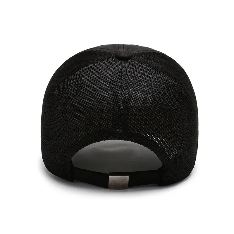 Men's Black Sports Cap with Extended Brim