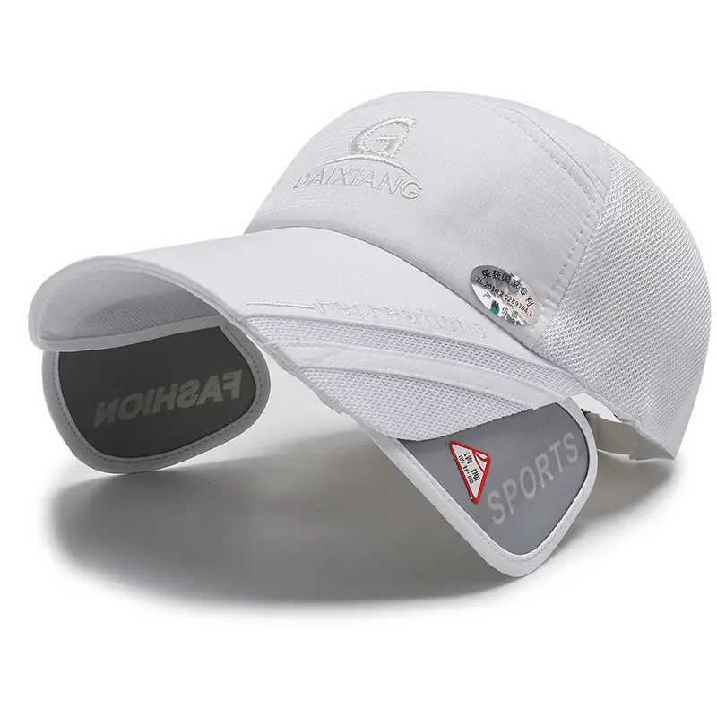 Men's Black Sports Cap with Extended Brim