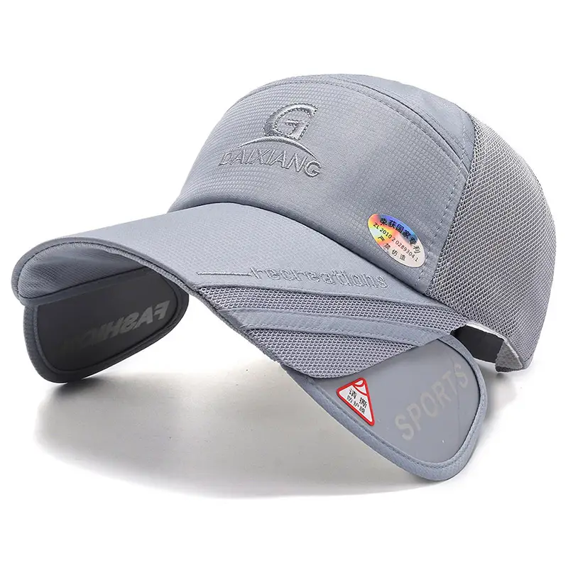 Men's Black Sports Cap with Extended Brim