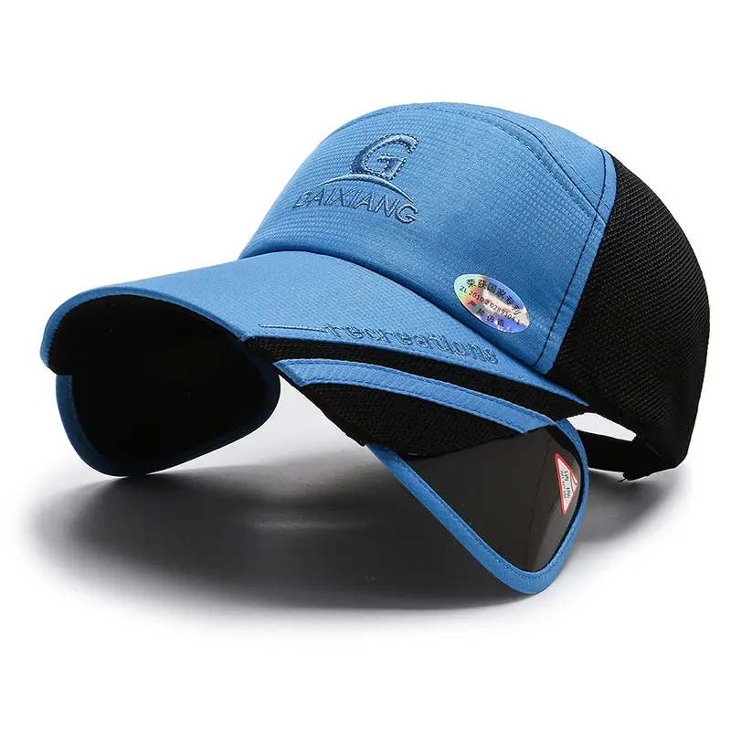 Men's Black Sports Cap with Extended Brim
