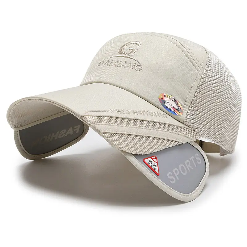 Men's Black Sports Cap with Extended Brim