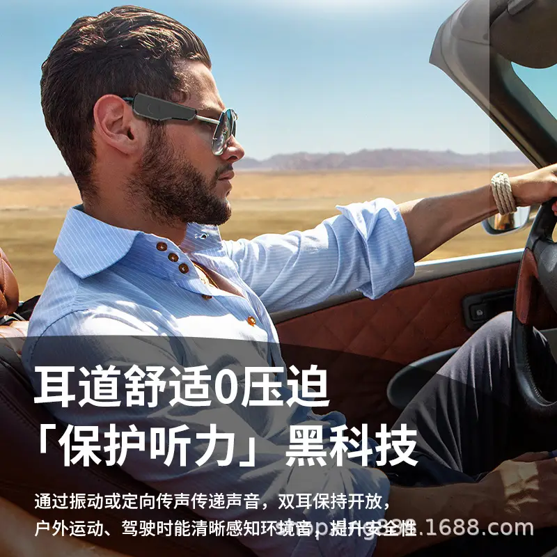 Bluetooth 5.3 Smart Glasses with Bone Conduction & Headphone