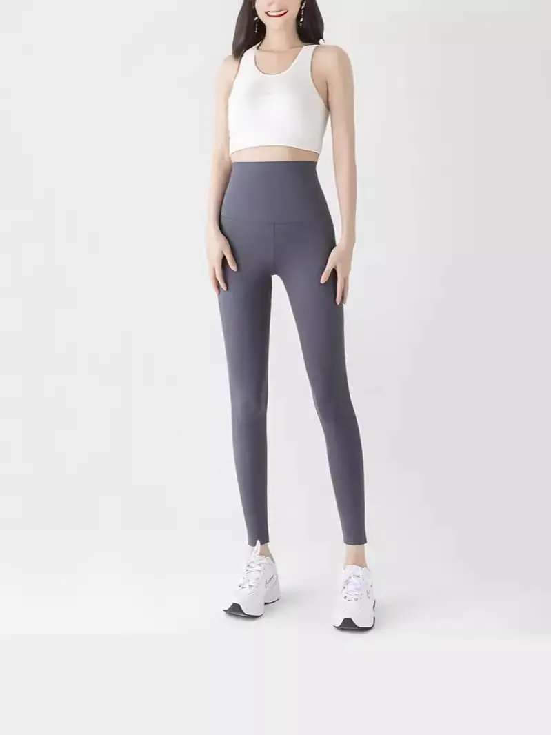 Women's Grey Shark High Waist Yoga Pants - Image 22