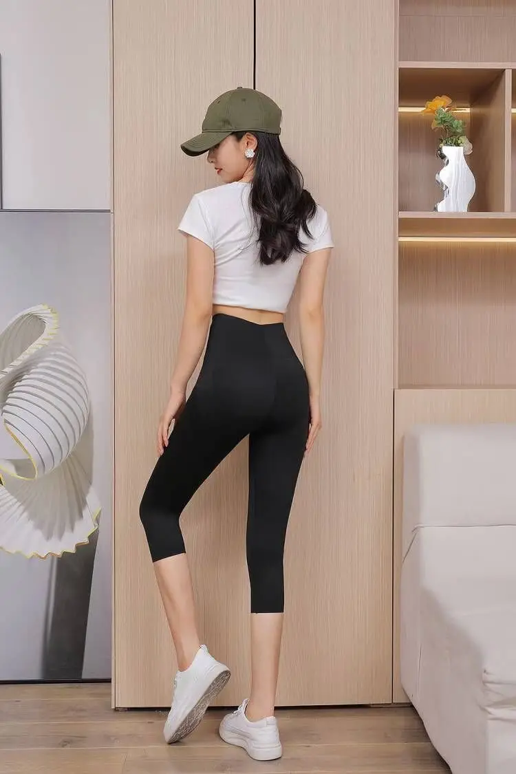 Women's Grey Shark High Waist Yoga Pants - Image 15