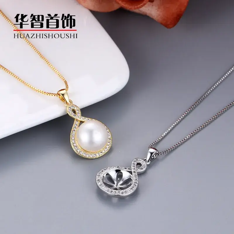 Korean Style Pearl Pendant Set Gold Silver - Image 4