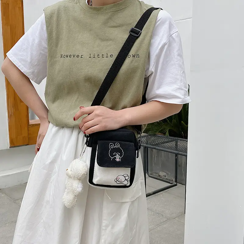 Pink Korean Style Bear Crossbody Bag for Girls - Image 7