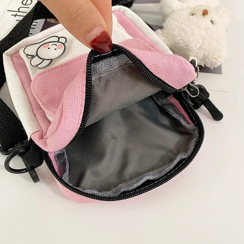 Pink Korean Style Bear Crossbody Bag for Girls - Image 8
