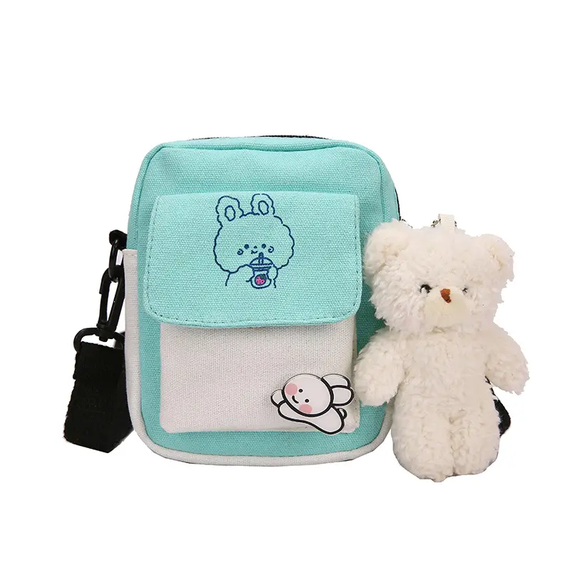 Pink Korean Style Bear Crossbody Bag for Girls - Image 9