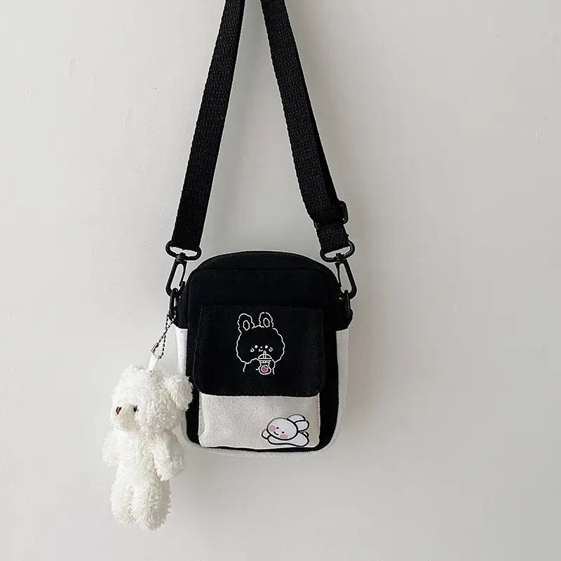 Pink Korean Style Bear Crossbody Bag for Girls - Image 3