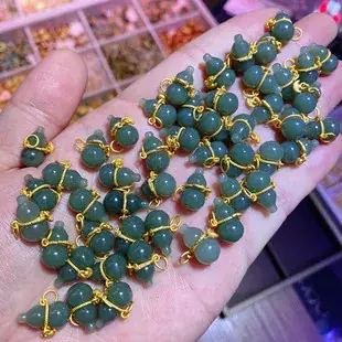 Burmese Jade Bell Bracelets Blue Gold Set — feature 5
