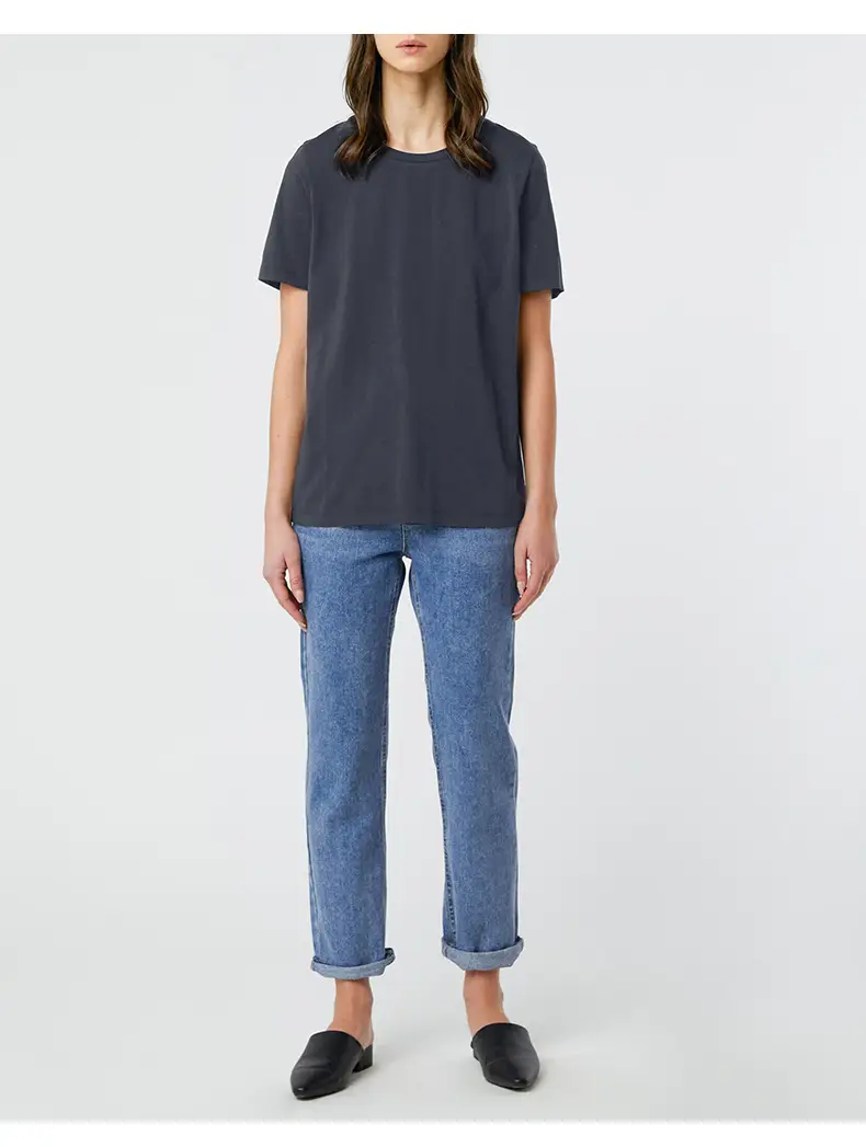 Women 180g Cotton Slim Fit T-Shirt Brown — feature 9