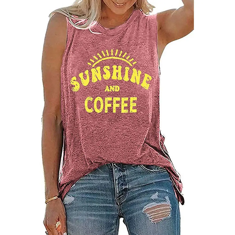 2021 Sunshine Printed Sleeveless T-Shirt Women - Image 4
