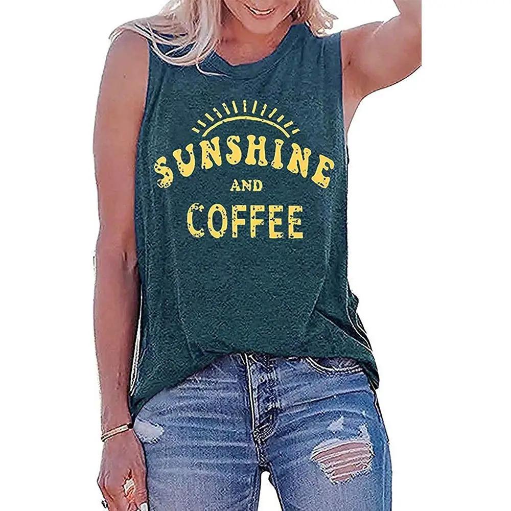 2021 Sunshine Printed Sleeveless T-Shirt Women - Image 2