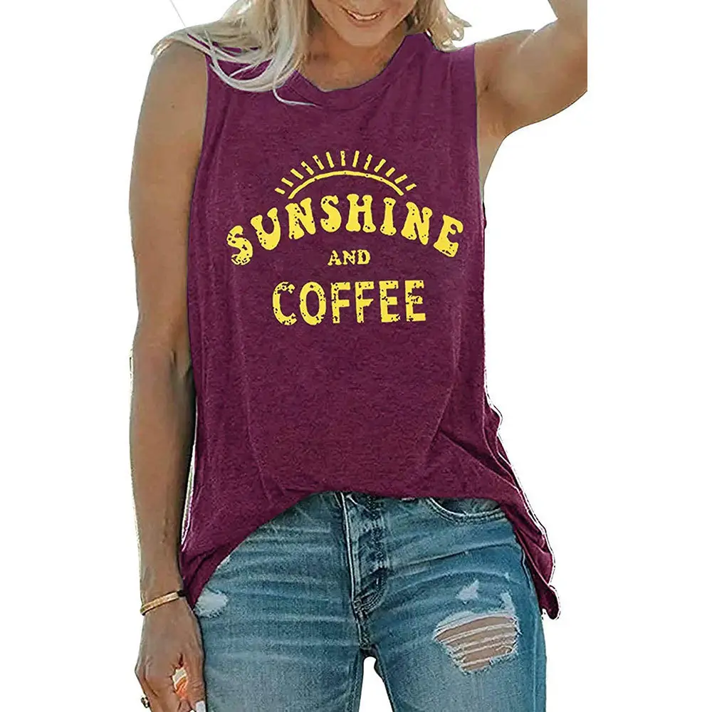 2021 Sunshine Printed Sleeveless T-Shirt Women - Image 3