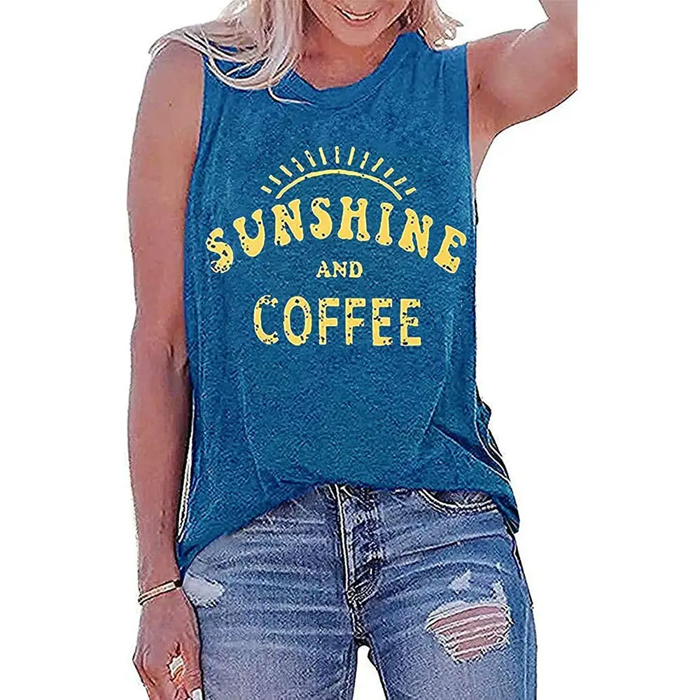 2021 Sunshine Printed Sleeveless T-Shirt Women - Image 7