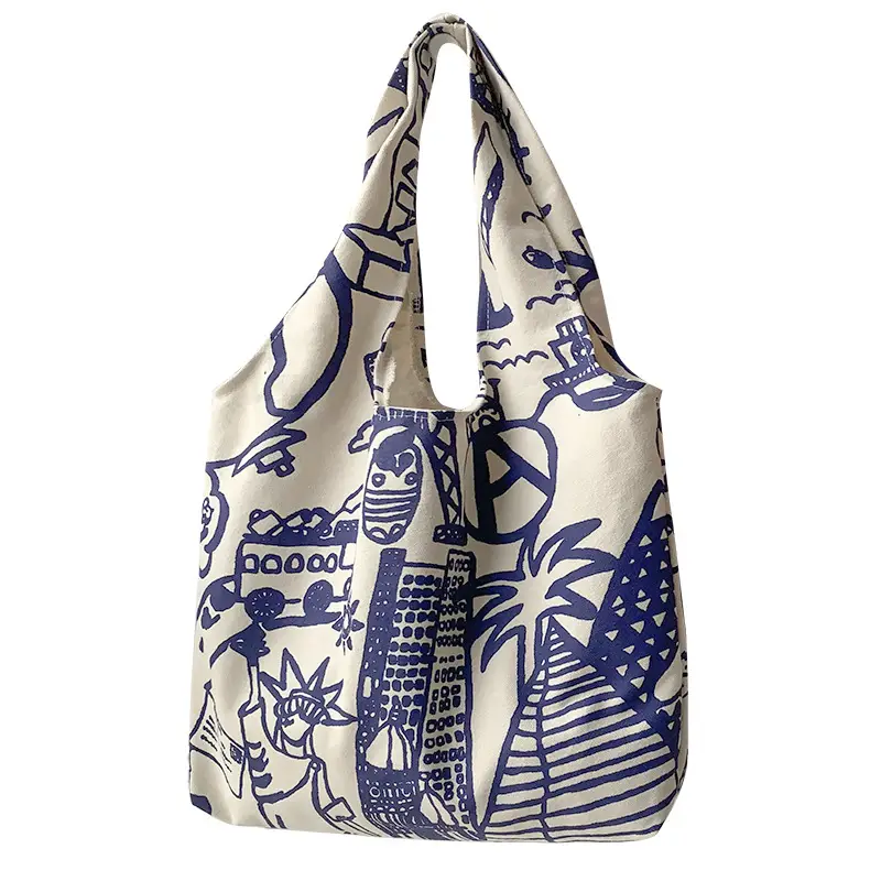 Cross-border 2025 new one-shoulder canvas bag for female students to pack books in class literary large capacity cute ins portable - Image 9