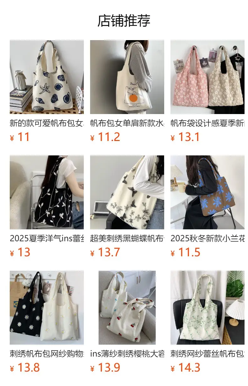 Cross-border 2025 new one-shoulder canvas bag for female students to pack books in class literary large capacity cute ins portable — feature 1