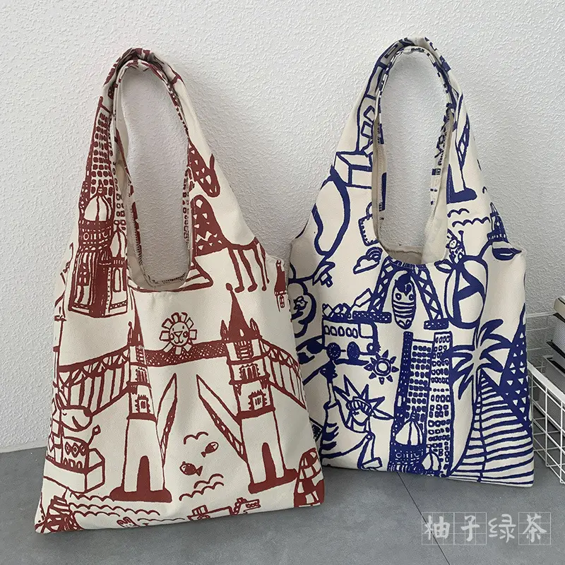Cross-border 2025 new one-shoulder canvas bag for female students to pack books in class literary large capacity cute ins portable — feature 15