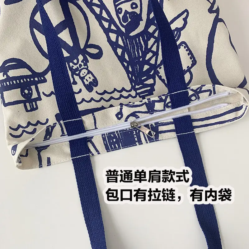 Cross-border 2025 new one-shoulder canvas bag for female students to pack books in class literary large capacity cute ins portable — feature 24
