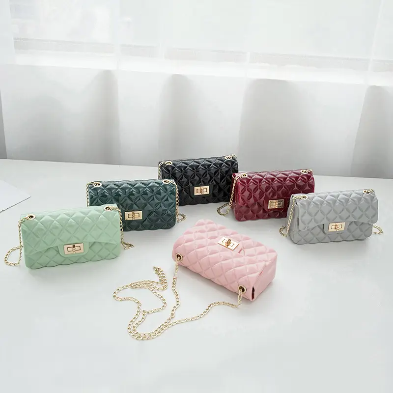 Blue Diamond Jelly Crossbody Bag for Women