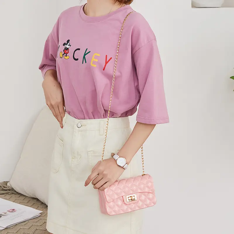 Blue Diamond Jelly Crossbody Bag for Women