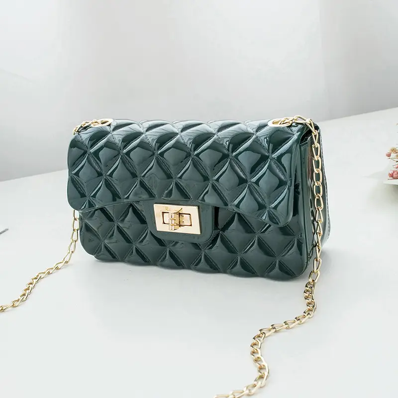 Blue Diamond Jelly Crossbody Bag for Women