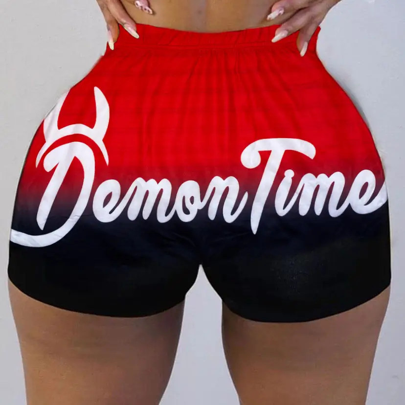 Pink Comics Print Women's Tight Shorts Yoga Pants - Image 18