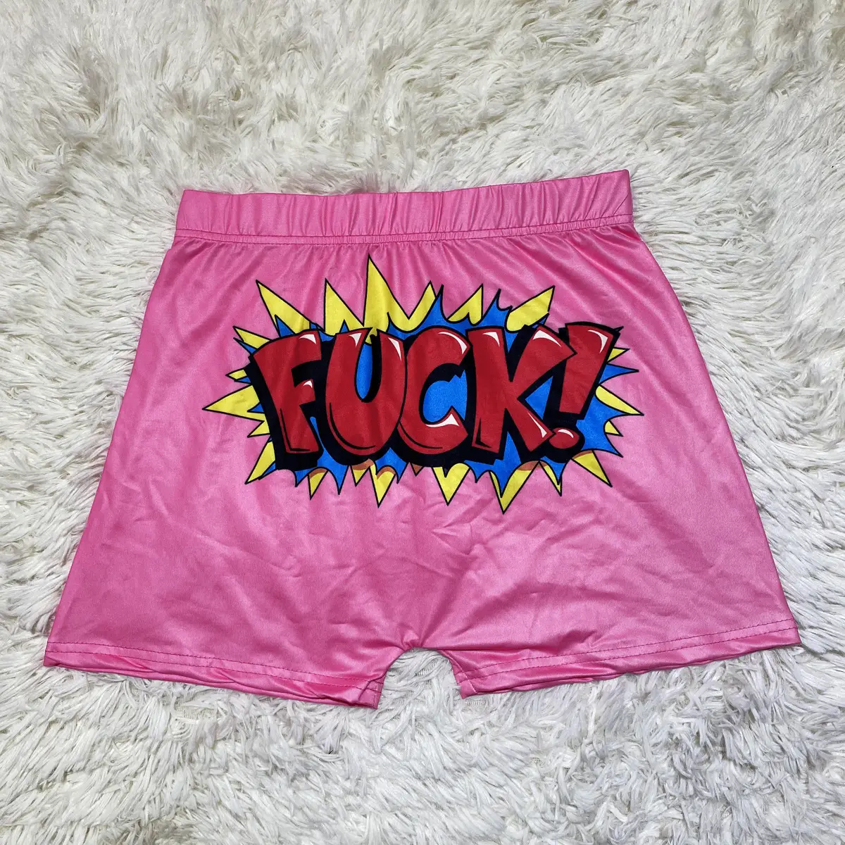 Pink Comics Print Women's Tight Shorts Yoga Pants - Image 6