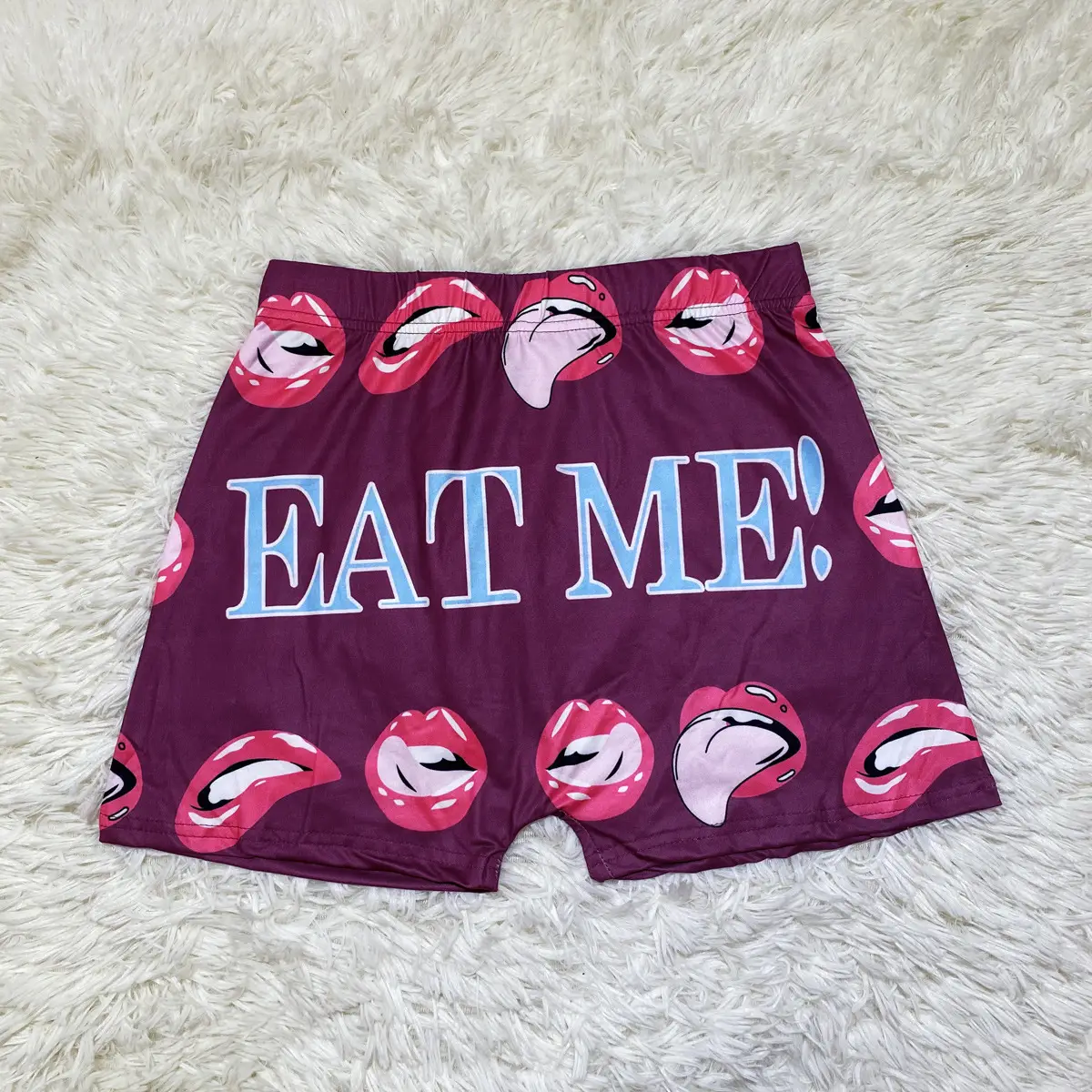 Pink Comics Print Women's Tight Shorts Yoga Pants - Image 8