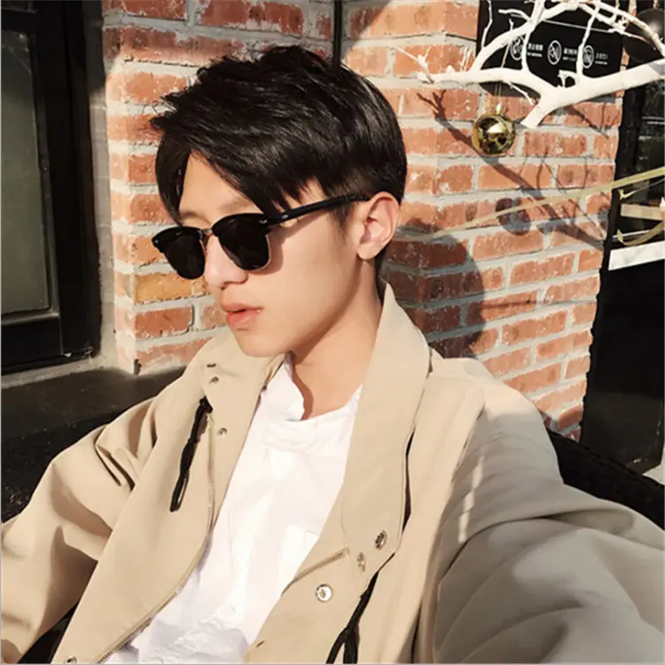 Retro Men's Anti-Uv Sunglasses Black Gold - Image 8