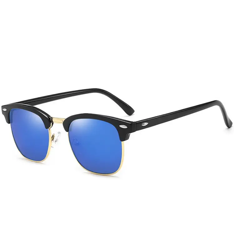 Retro Men's Anti-Uv Sunglasses Black Gold - Image 10