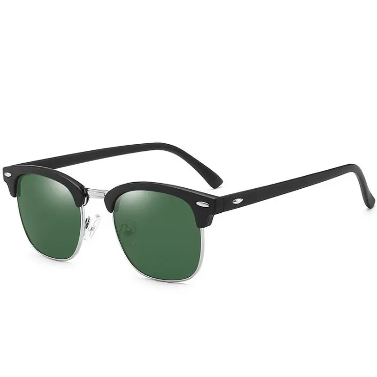 Retro Men's Anti-Uv Sunglasses Black Gold - Image 4