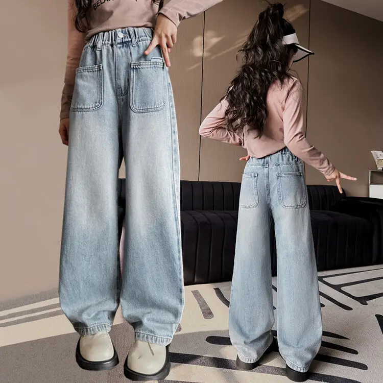 Girls Wide Leg Pants Grey Sweatpants Spring Autumn 2024 - Image 28