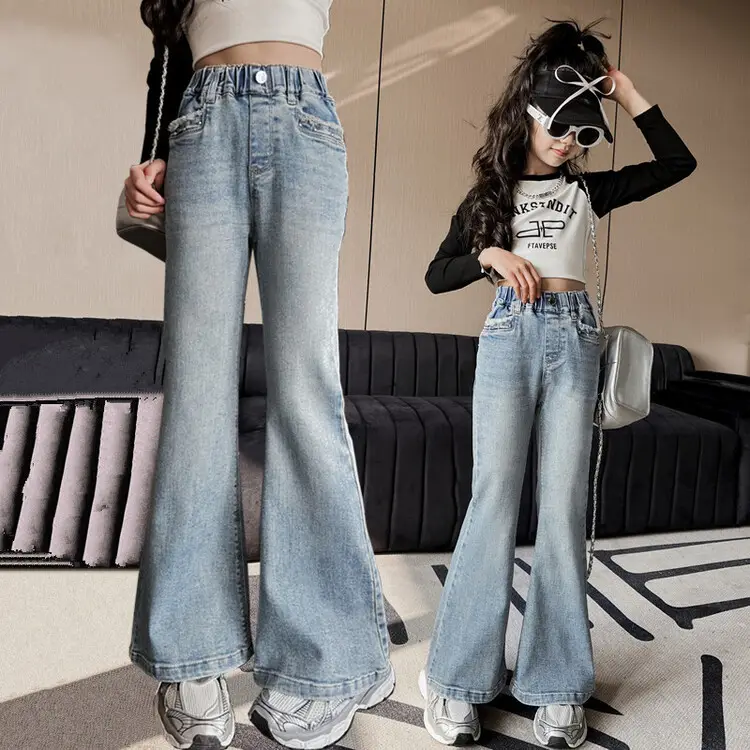 Girls Wide Leg Pants Grey Sweatpants Spring Autumn 2024 - Image 29