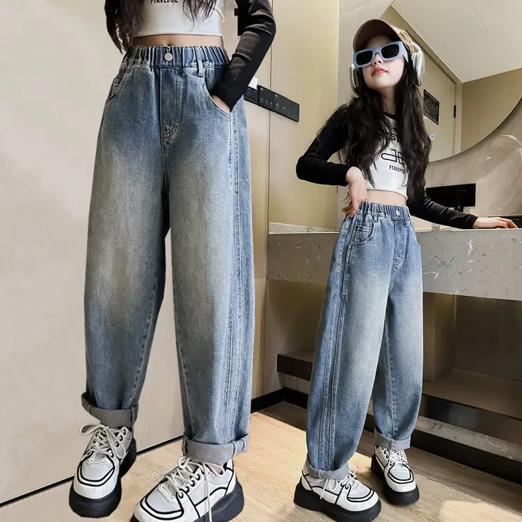 Girls Wide Leg Pants Grey Sweatpants Spring Autumn 2024 - Image 30