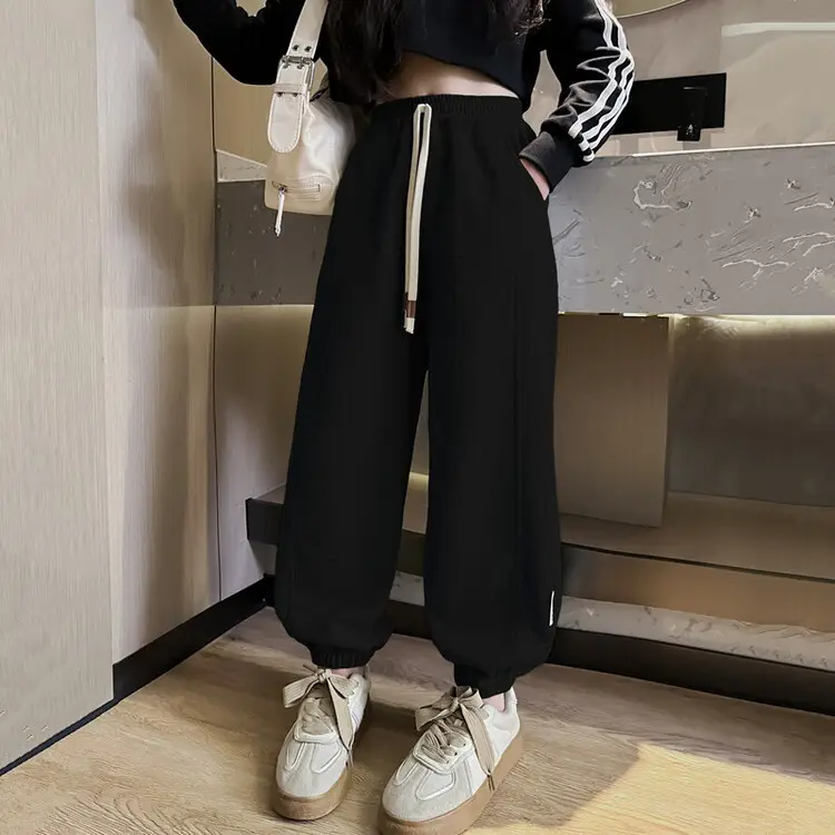 Girls Wide Leg Pants Grey Sweatpants Spring Autumn 2024 - Image 16
