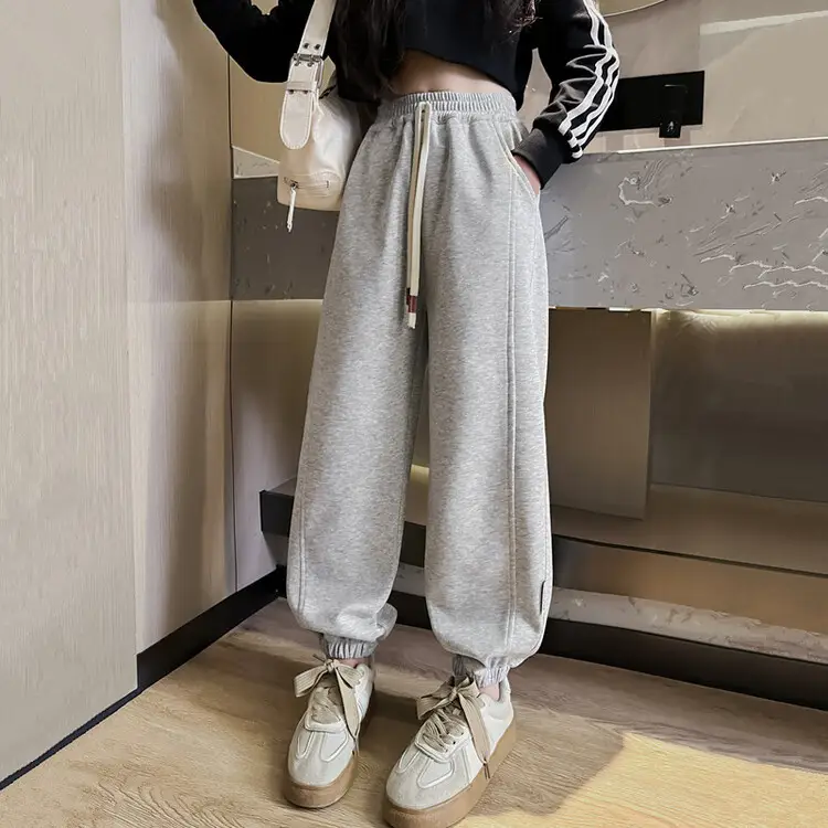 Girls Wide Leg Pants Grey Sweatpants Spring Autumn 2024 - Image 17