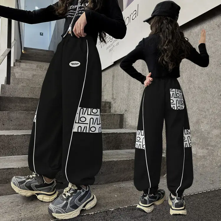 Girls Wide Leg Pants Grey Sweatpants Spring Autumn 2024 - Image 21