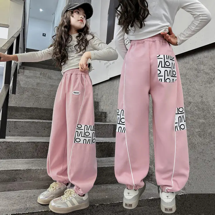 Girls Wide Leg Pants Grey Sweatpants Spring Autumn 2024 - Image 23
