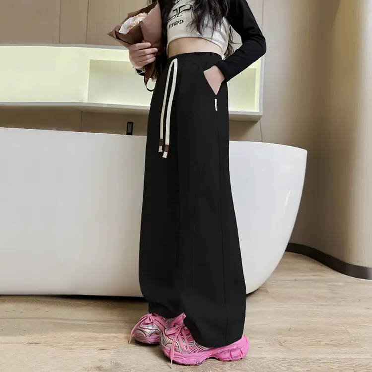 Girls Wide Leg Pants Grey Sweatpants Spring Autumn 2024 - Image 24
