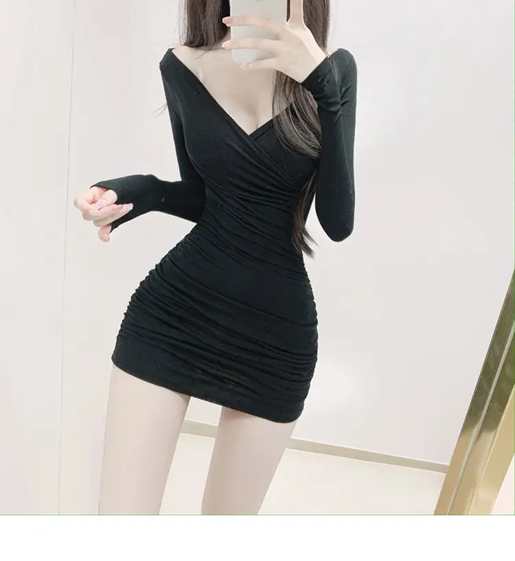 Black Korean Style Short Skirt Dress for Women — feature 10