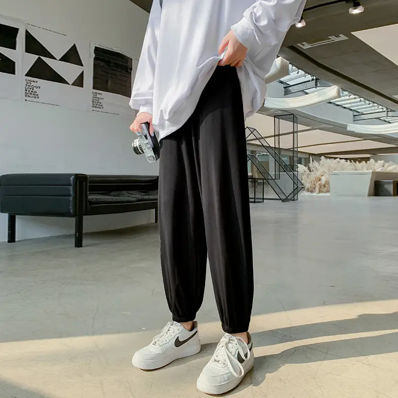 Women Grey Sports Pants Slimming Casual Summer Wear