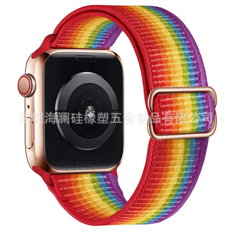 Suitable for Apple Watch Strap Iwatch11 Apple Watch Strap Elastic Figure-Eight Buckle Nylon Watch Strap
