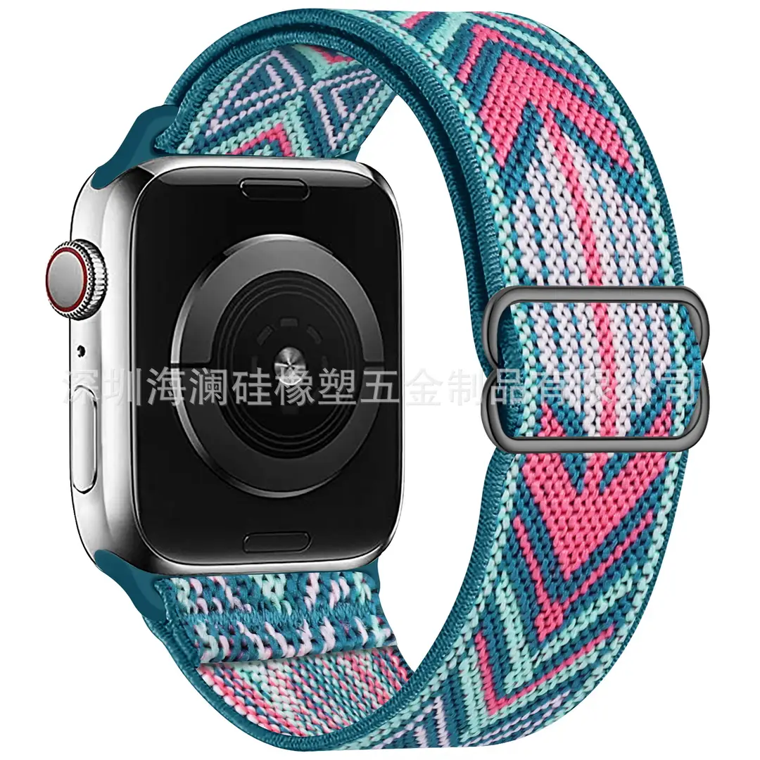 Suitable for Apple Watch Strap Iwatch11 Apple Watch Strap Elastic Figure-Eight Buckle Nylon Watch Strap