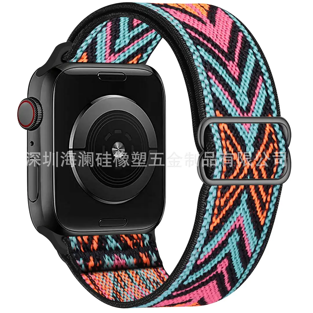 Suitable for Apple Watch Strap Iwatch11 Apple Watch Strap Elastic Figure-Eight Buckle Nylon Watch Strap