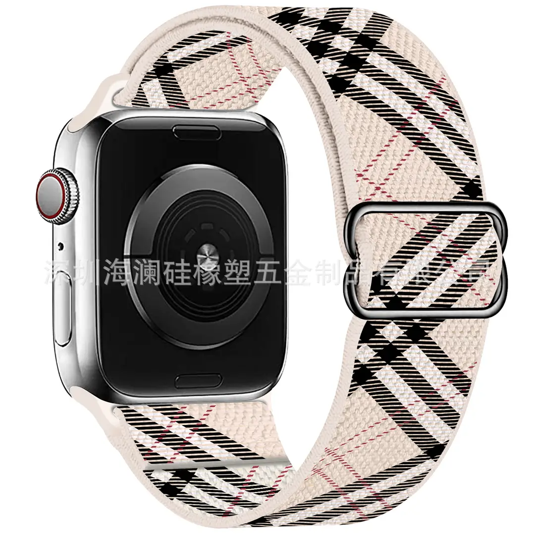 Suitable for Apple Watch Strap Iwatch11 Apple Watch Strap Elastic Figure-Eight Buckle Nylon Watch Strap