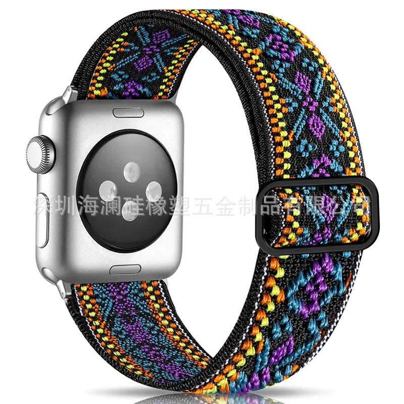 Suitable for Apple Watch Strap Iwatch11 Apple Watch Strap Elastic Figure-Eight Buckle Nylon Watch Strap