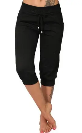 Women's Mint Green Slimming Sports Pants Capri Length