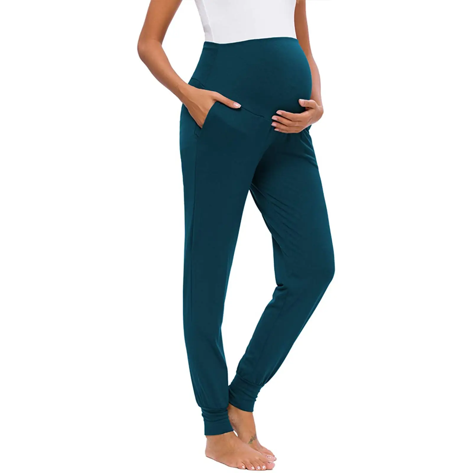 Women's New Maternity Yoga Pants Light Purple - Image 2