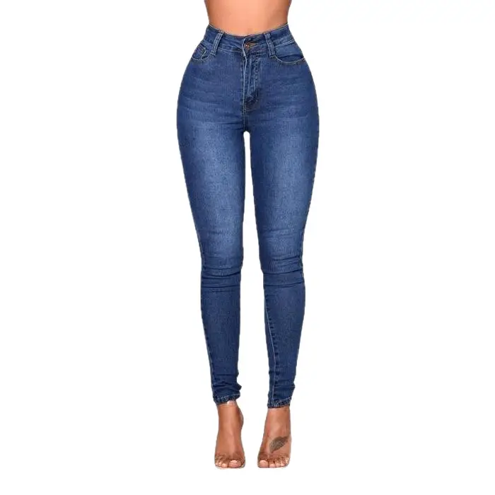Women Slim Stretch Jeans Pencil Pants Blue